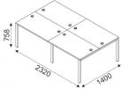 Biurko wielostanowiskowe Svenbox BG041 - wymiary