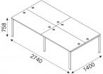 Biurko wielostanowiskowe Svenbox BG043 wymiary