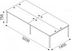 Biurko wielostanowiskowe Svenbox BG044 wymiary