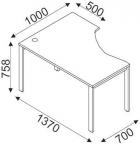 Biurko narożne Svenbox BG025 wymiary