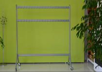 Wieszak do szatni metalowy na kółkach na 80 haczyków Metalik 100 cm