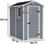 Căsuță de unelte Keter Manor 4x6S (2,5m2) - wymiary