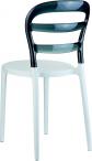 Plastikowe krzesło Miss Bibi white black transparent