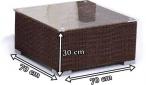 Stolik z technorattanu LIGURITO 70x70 Brown Elite