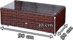 Stolik z technorattanu LIGURITO 90x50 Brown Elite