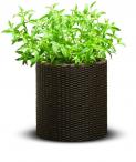 Cylindryczna doniczka Keter - Small Planter (S - 7L) - Brązowa