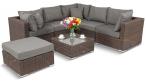 Brązowe meble modułowe na taras premium Ligurito IX Brown Elite & Grey