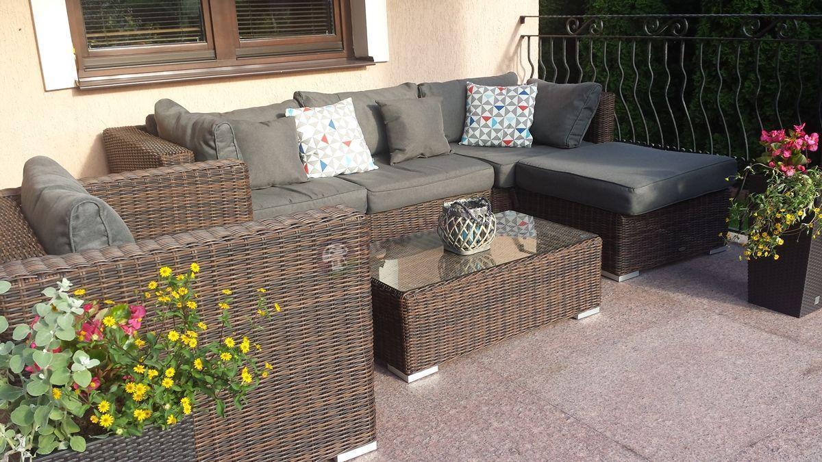 brązowe meble modułowe na taras premium