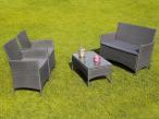 Stolik prostokątny, sofa i dwa fotele trimante grey & grey