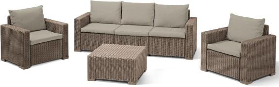 Allibert California 3 set de mobilier pentru grădină pentru 5 persoane cappuccino