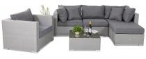 Szare meble z technorattanu do ogrodu Nilamito VI Grey & Grey