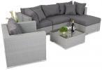 Szare meble z technorattanu do ogrodu Nilamito VI Grey & Grey