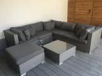 Modułowe ciemnoszare meble na taras premium Nilamito IX Grey & Grey
