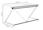 Białe nowoczesne biurko ze szklanym blatem 152x76cm Z-Line chrome