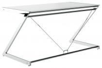 Białe nowoczesne biurko ze szklanym blatem 152x76cm Z-Line chrome