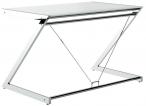 Biurko nowoczesne białe komputerowe szklane 122x76 cm Z-Line chrom