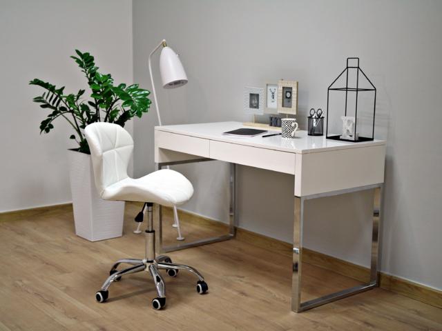 biurko białe w wysokim połysku