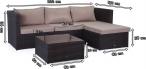 Komplet ogrodowy z technorattanu FARLITO V Brown Along & Latte