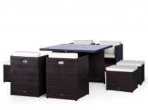 Meble na taras technorattan CUBIOSO Brown & Ecru