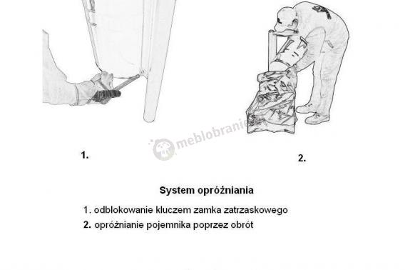 Siatkowy kosz na śmieci KN2 opróżnianie