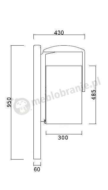 Siatkowy kosz na śmieci KN2 schemat