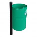 Uliczny kosz na śmieci metalowy KB 1 na słupku