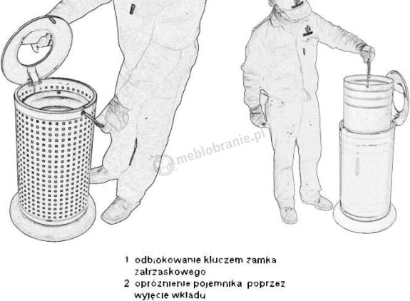 Kosz na śmieci KC 6 opróżnianie