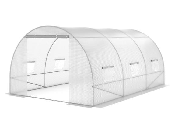 Solar pentru grădină 3x4,5, structură oțel, folie polietilenă cu inserție de plasă, alb - Agrinker