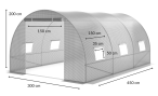 Tunel ogrodowy 4,5*3m - biała siatka wzmacniająca 13,5m2