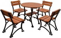 Stół do restauracji z krzesłami Restor 80cm - meble żeliwne