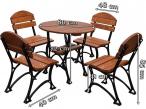 Meble żeliwne ogrodowe Restor 80cm wymiary