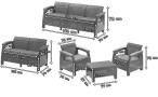 Meble ogrodowe Corfu Set Triple Max 3 Brązowy