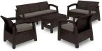 Meble ogrodowe Corfu Set Triple Max 3 Brązowy