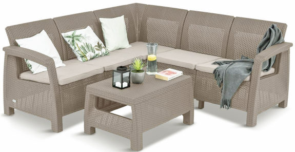 Curver Corfu Relax set colțar de terasă culoarea cappuccino