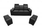 Nowoczesna sofa z pufami dodatkowymi Wenus