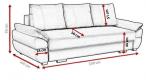 Sofa rozkładana 3 osobowa Benita - Kinas Meble - wymiary