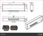 Biokominek Kami - Pele Inox 1577 x 477 x 200
