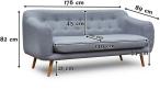 Sofa 3 osobowa Stella - wymiary