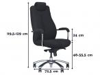 Fotel Sonata 24/7 - fotel biurowy gabinetowy - wymiary