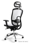 Fotel do biura VIP White regulowany obrotowy