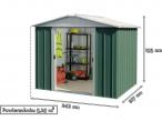 Wymiary domku narzędziowego metalowego Yardmaster 87GEYZ