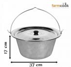 Kociołek na zupę nierdzewny Inox 10L - Farmcook-wymiary