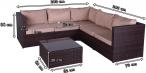 Komplet ogrodowy z technorattanu FARLITO IX CORNER Brown Along & Latte