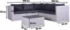 Komplet ogrodowy z technorattanu FARLITO IX CORNER Ashen & Ice Grey