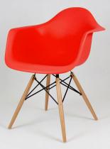 KR012F Mondi krzesło fotel design czerwony drewniane nogi