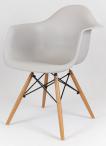 KR012F Mondi designerskie krzesło jasno szary drewniane nogi