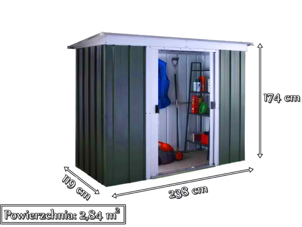 Domek narzędziowy mały Yardmaster 84GPZ wymiary