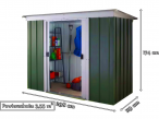 Szopa ogrodowa metalowa Yardmaster 104GPZ - wymiary