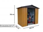 Domek ogrodowy narzędziowy metalowy Yardmaster 65WGY - wymiary