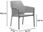 Nardi Net Relax fotel na balkon Antracite - wymiary
